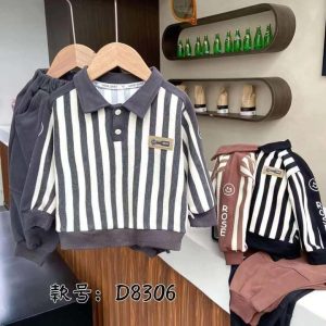 HOME GART Striped Polo Sweatshirt