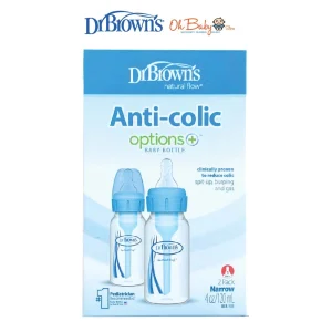 Dr. Brown’s Natural Flow® Options+™ Anti-Colic Narrow Neck Baby Bottle 120ml / 4oz