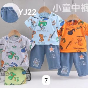 Children’s Dino-Themed T-Shirt and Shorts Set