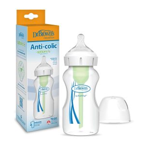 Dr. Brown’s 9oz / 270mL Glass Wide-Neck Anti-Colic Options+ Baby Bottle