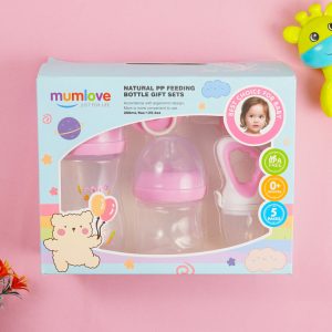 5-Piece Baby Newborn Starter Feeding Set – Pink/ Blue