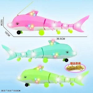 Light-Up Dolphin Toy with Pull-Rope