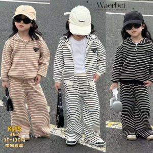 Waerbei Striped Hooded Tracksuit for Kids