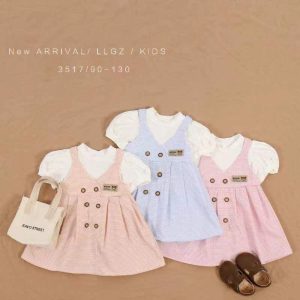 LLGZ Checkered Pinafore Dress