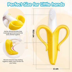 Banana Shape Baby Teether Toy – Silicone Toothbrush Teething Toy