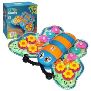 Transparent Butterfly Gear Toy – Musical & Rotating Electric Toy