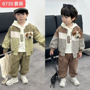 Boys’ Three-Piece Jacket, Hoodie, and Trousers Set