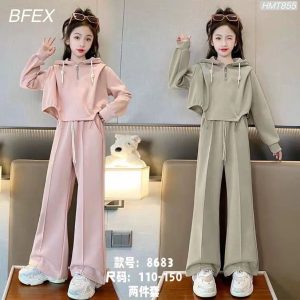 Girls’ Autumn Two-Piece Set – Sweater & Wide-Leg Pants