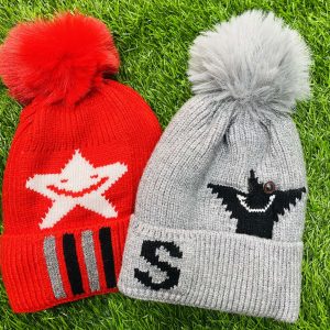 Kids’ Knitted Pom-Pom Beanies