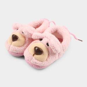 Soft Baby Pink Teddy Bear Booties