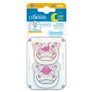 Dr. Brown’s Glow In The Dark Pacifier (6–18 Months, 2pcs)