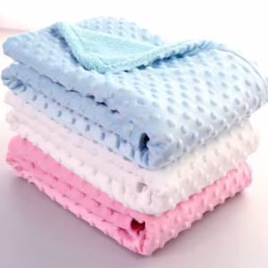 Fitowbest Dotted Plush Baby Blanket