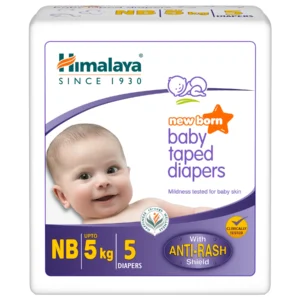 Himalaya Total Care Baby Diapers – Tape (Newborn, 5 pcs)